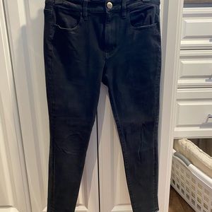 American eagle super stretch high rise black jeans